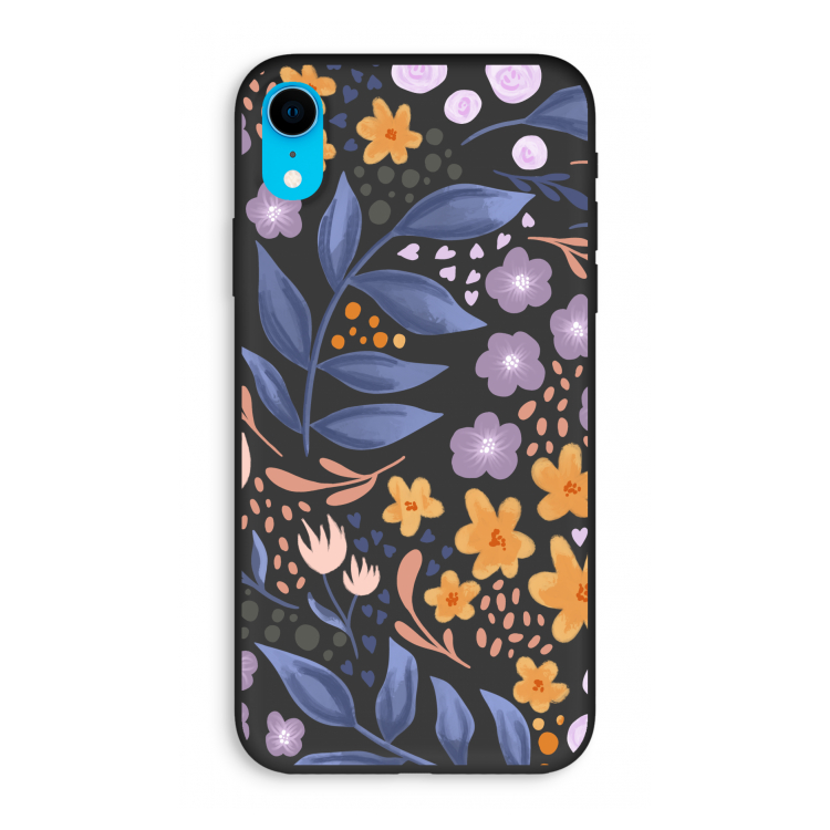 Flowers with blue leaves: iPhone XR Biologisch afbreekbaar hoesje