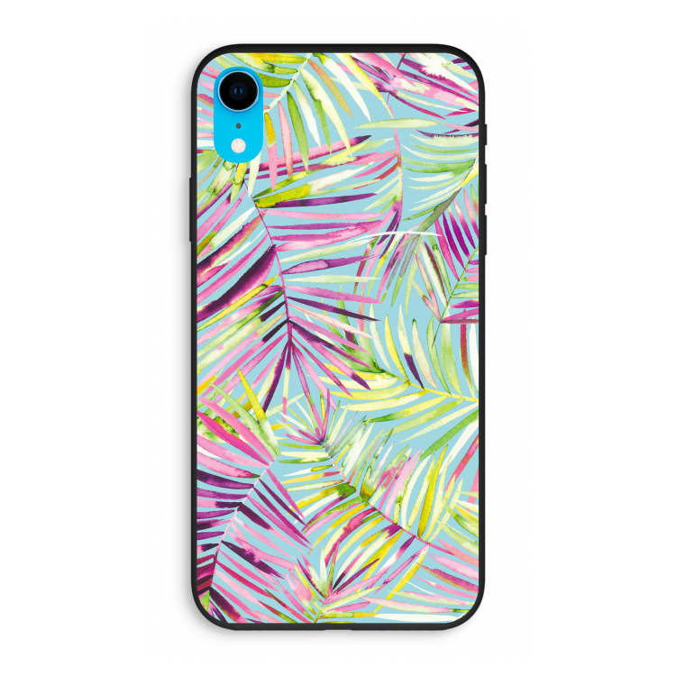 Tropical Palms Blue: iPhone XR Biologisch afbreekbaar hoesje