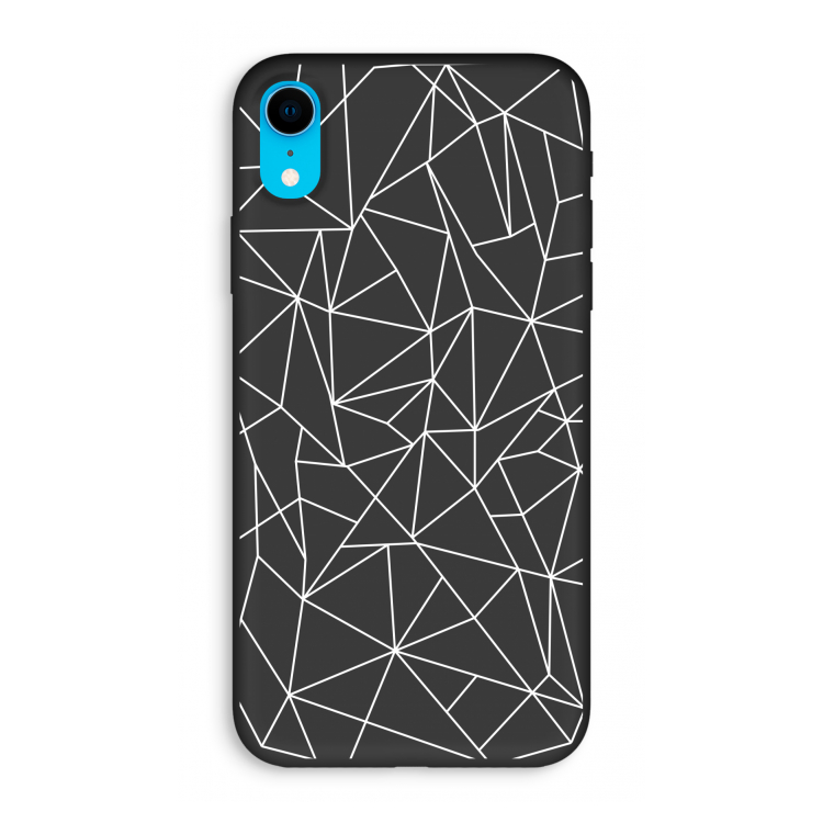 Geometrische lijnen wit: iPhone XR Biologisch afbreekbaar hoesje