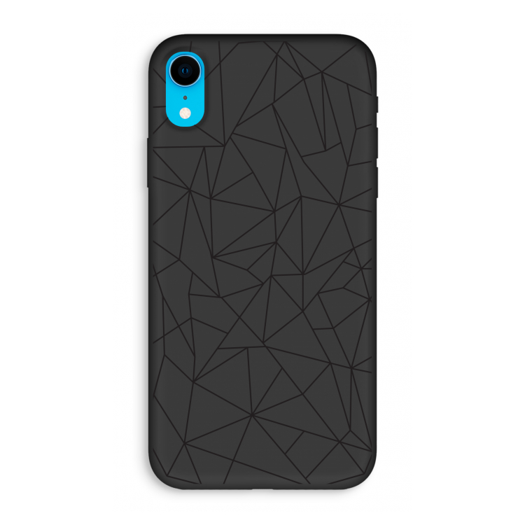 Geometrische lijnen zwart: iPhone XR Biologisch afbreekbaar hoesje