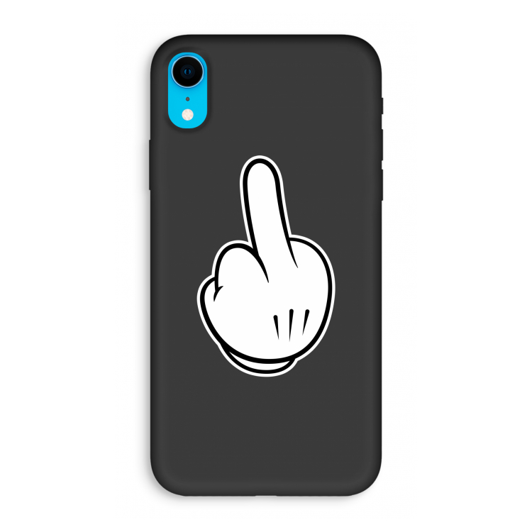 Middle finger black: iPhone XR Biologisch afbreekbaar hoesje