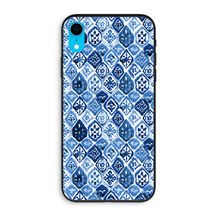 Blauw motief: iPhone XR Biologisch afbreekbaar hoesje