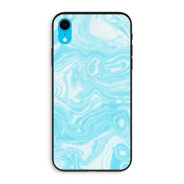Waterverf blauw: iPhone XR Biologisch afbreekbaar hoesje