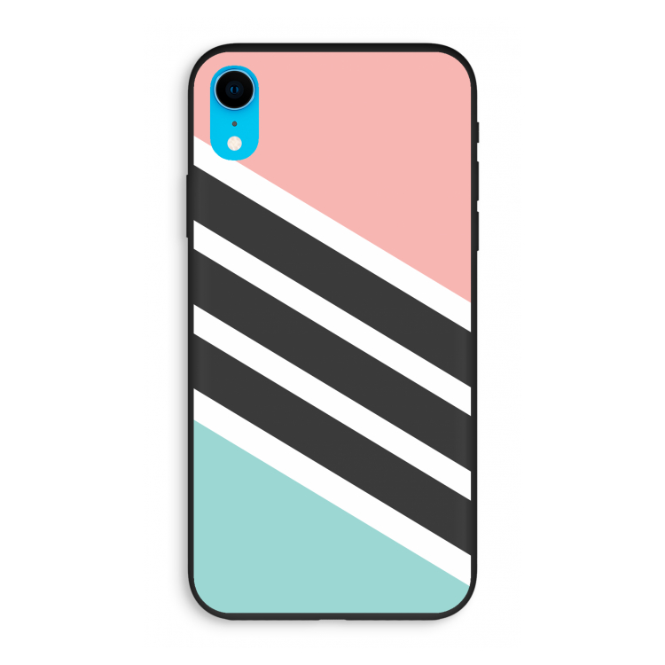 Strepen pastel: iPhone XR Biologisch afbreekbaar hoesje