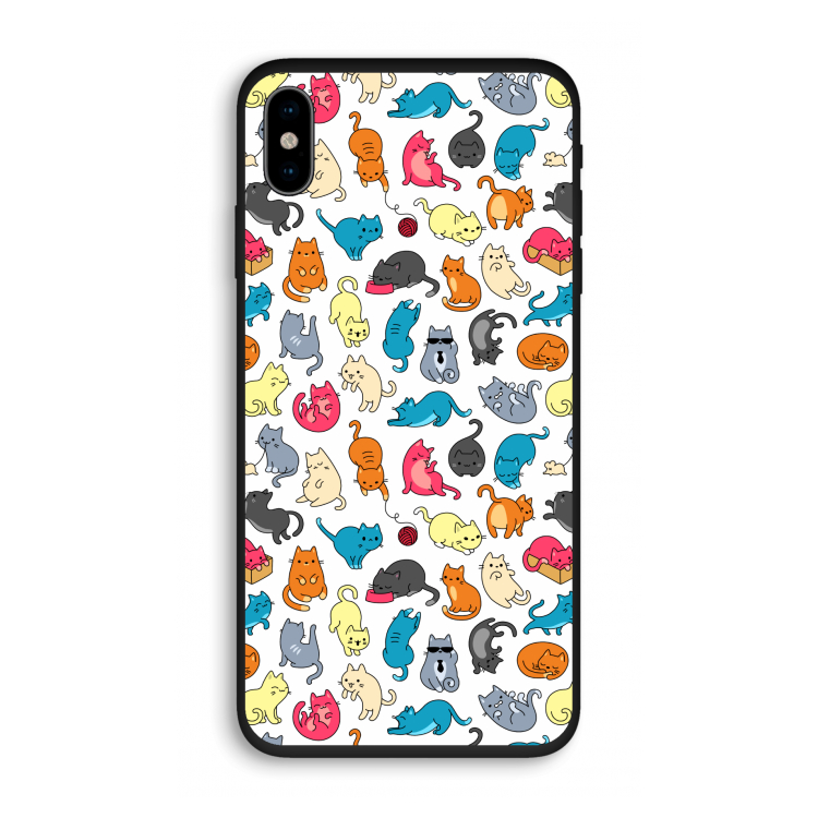 Kleurrijke katten: iPhone XS Biologisch afbreekbaar hoesje