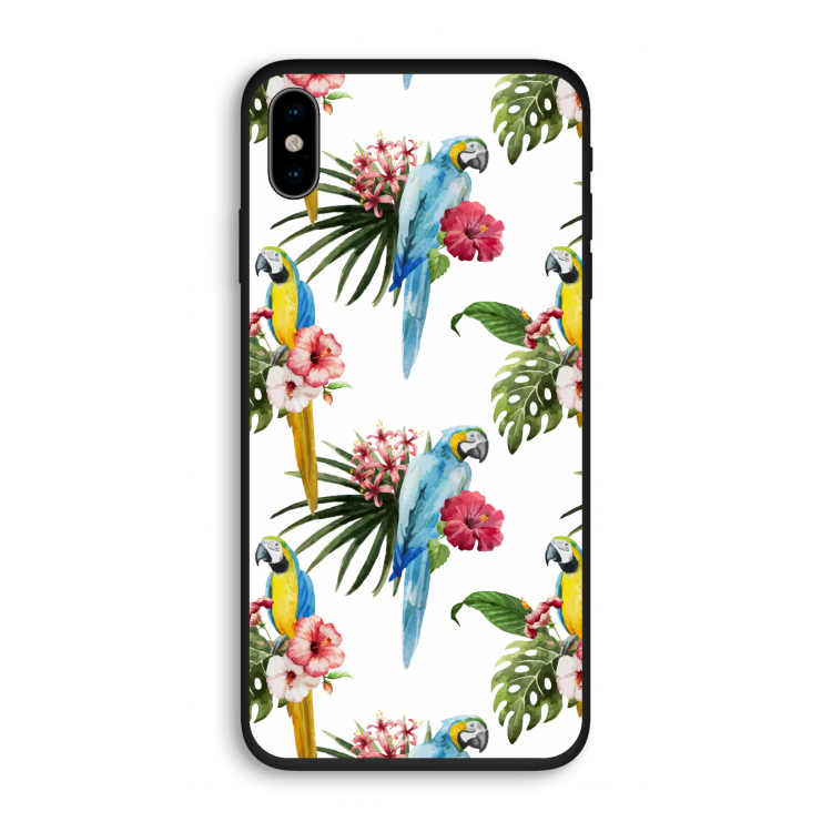 Kleurrijke papegaaien: iPhone XS Biologisch afbreekbaar hoesje