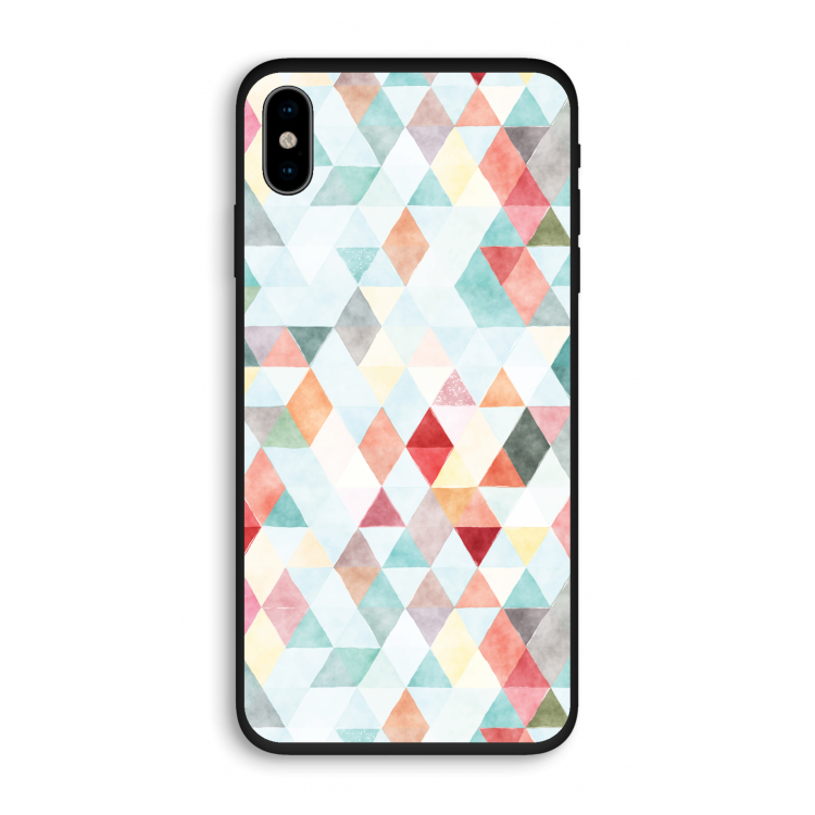 Gekleurde driehoekjes pastel: iPhone XS Biologisch afbreekbaar hoesje