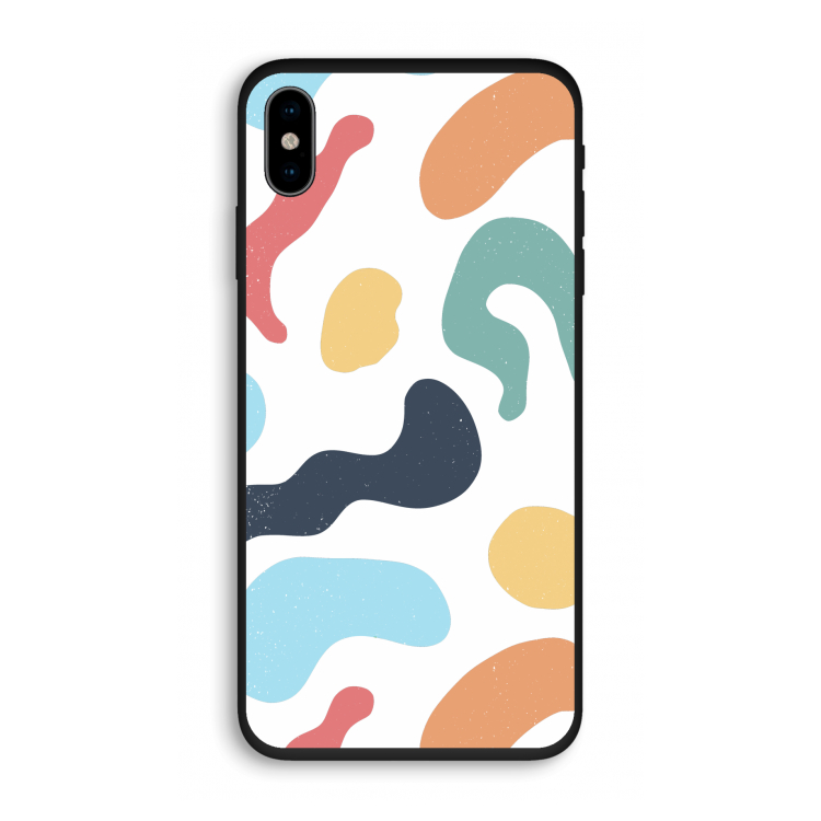 Memphis Shapes Blue: iPhone XS Biologisch afbreekbaar hoesje