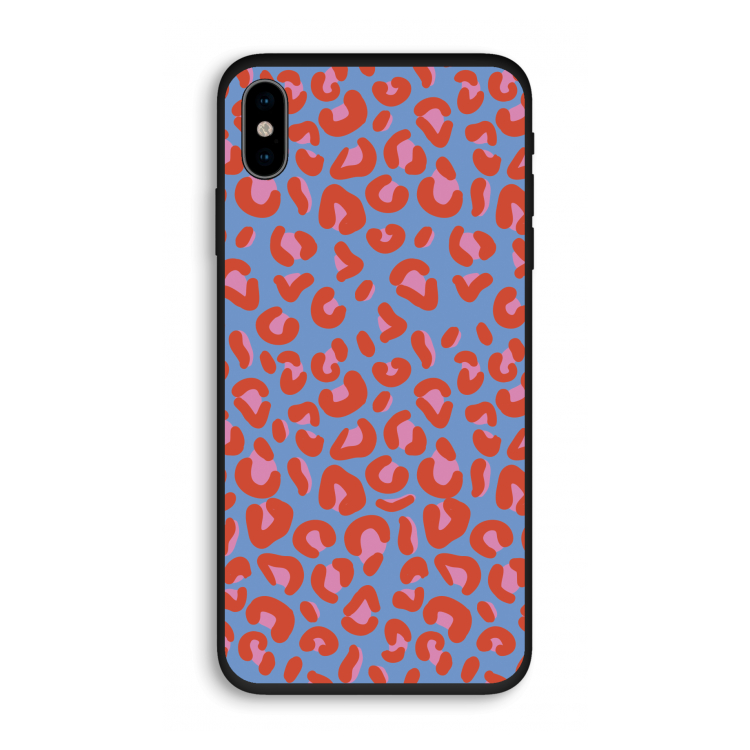 Leopard blue: iPhone XS Biologisch afbreekbaar hoesje