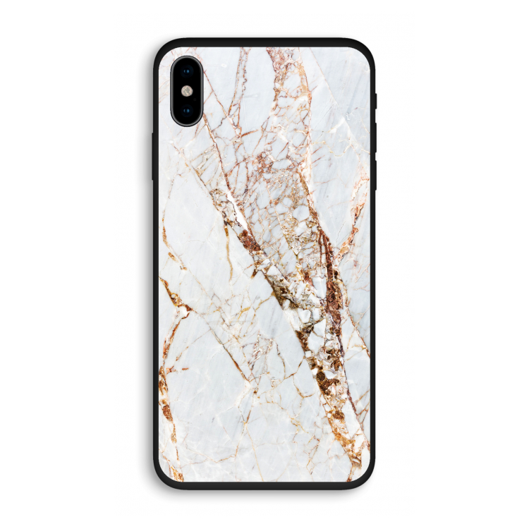 Goud marmer: iPhone XS Biologisch afbreekbaar hoesje