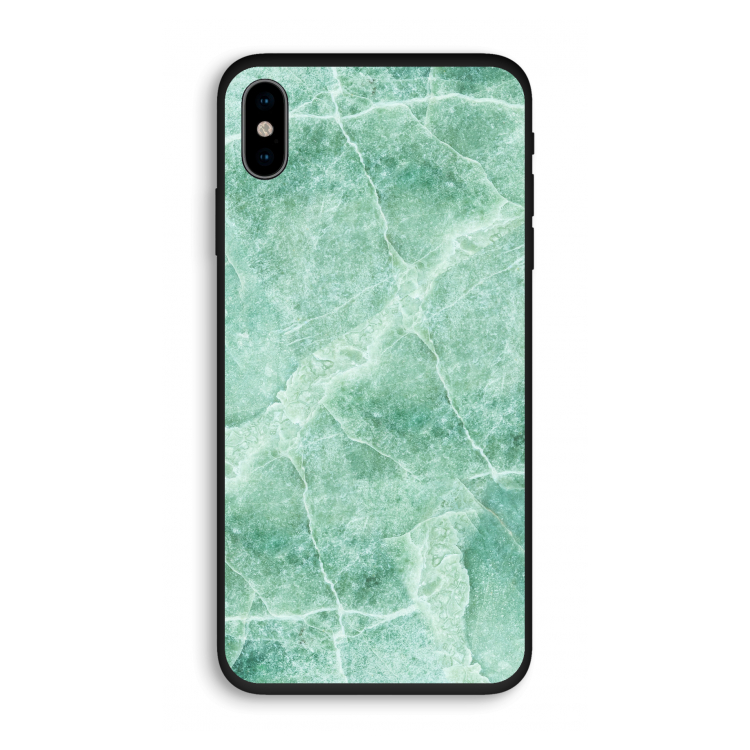 Groen marmer: iPhone XS Biologisch afbreekbaar hoesje