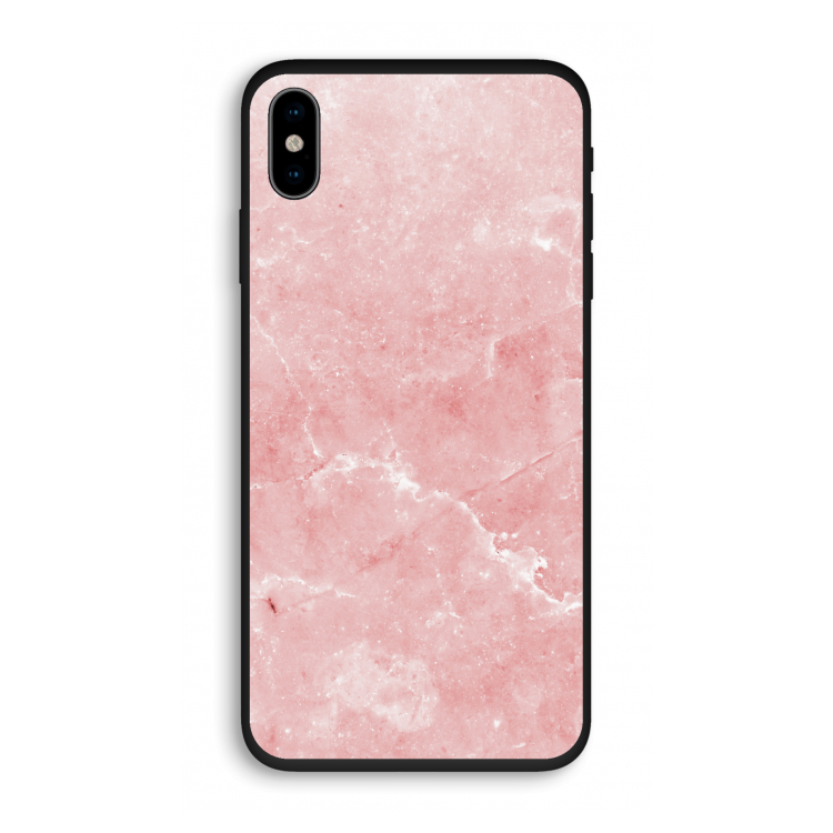Roze marmer: iPhone XS Biologisch afbreekbaar hoesje