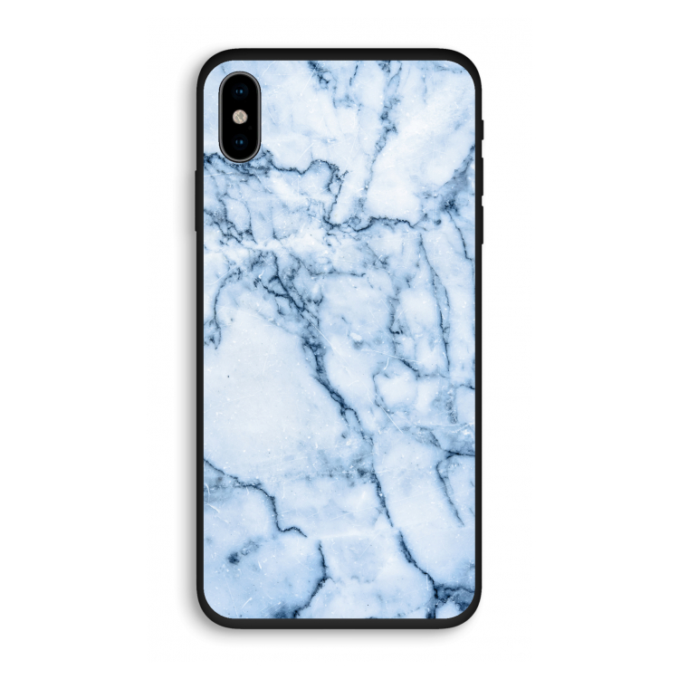 Blauw marmer: iPhone XS Biologisch afbreekbaar hoesje