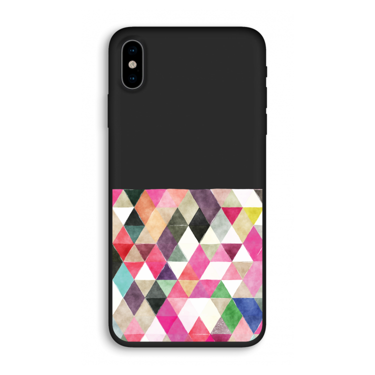 Gekleurde driehoekjes: iPhone XS Biologisch afbreekbaar hoesje