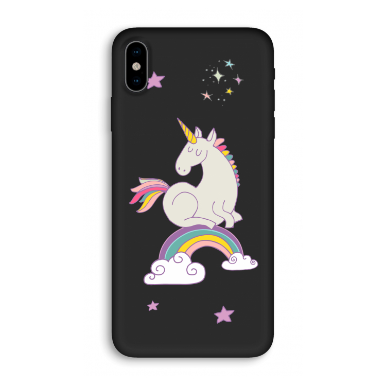 Regenboog eenhoorn: iPhone XS Biologisch afbreekbaar hoesje