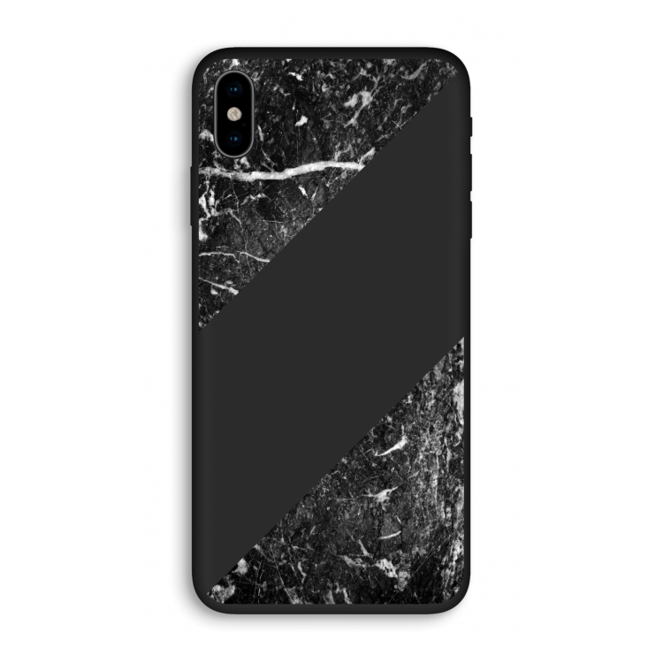 Zwart marmer: iPhone XS Biologisch afbreekbaar hoesje