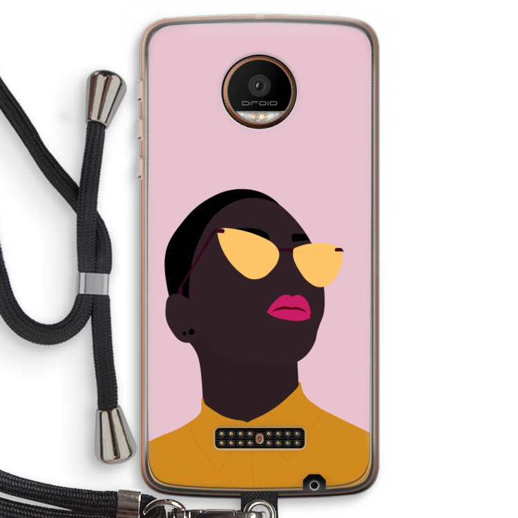 Yellow glasses: Motorola Moto Z Force Transparant Hoesje met koord