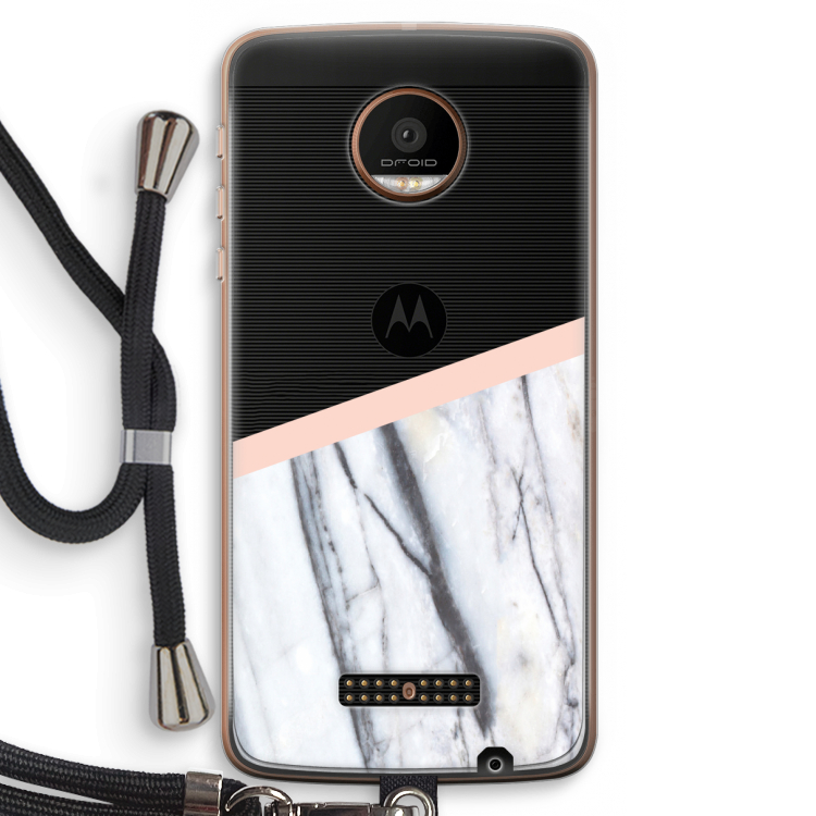 A touch of peach: Motorola Moto Z Force Transparant Hoesje met koord