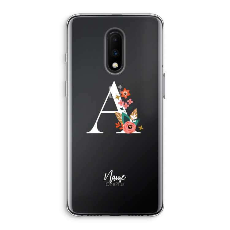 Pink Bouquet: OnePlus 7 Transparant Hoesje