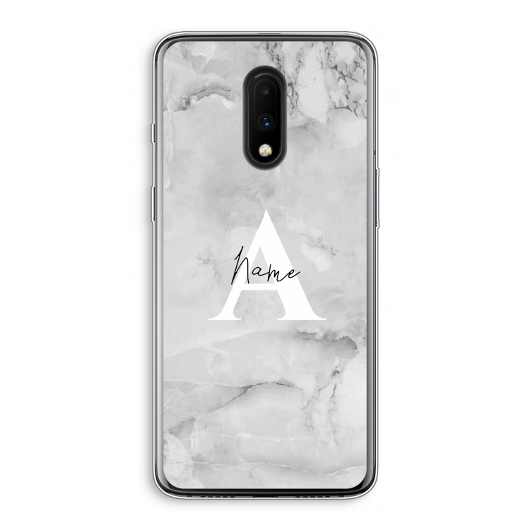 Ivory Marble: OnePlus 7 Transparant Hoesje