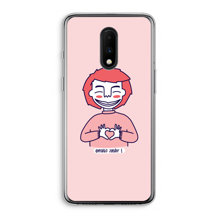 Hartje: OnePlus 7 Transparant Hoesje