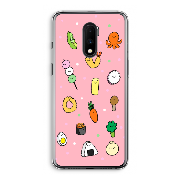 Happy bento friends: OnePlus 7 Transparant Hoesje