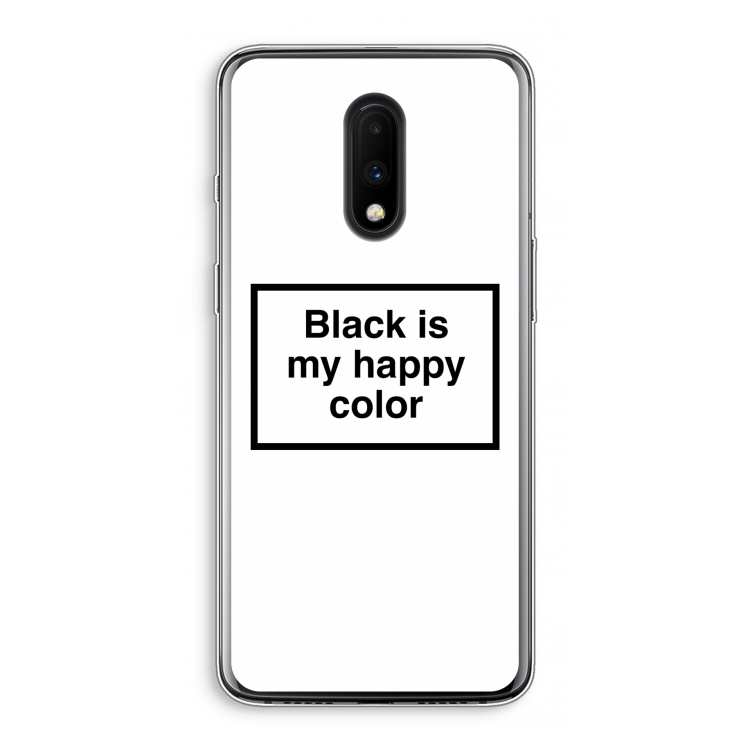 Black is my happy color: OnePlus 7 Transparant Hoesje