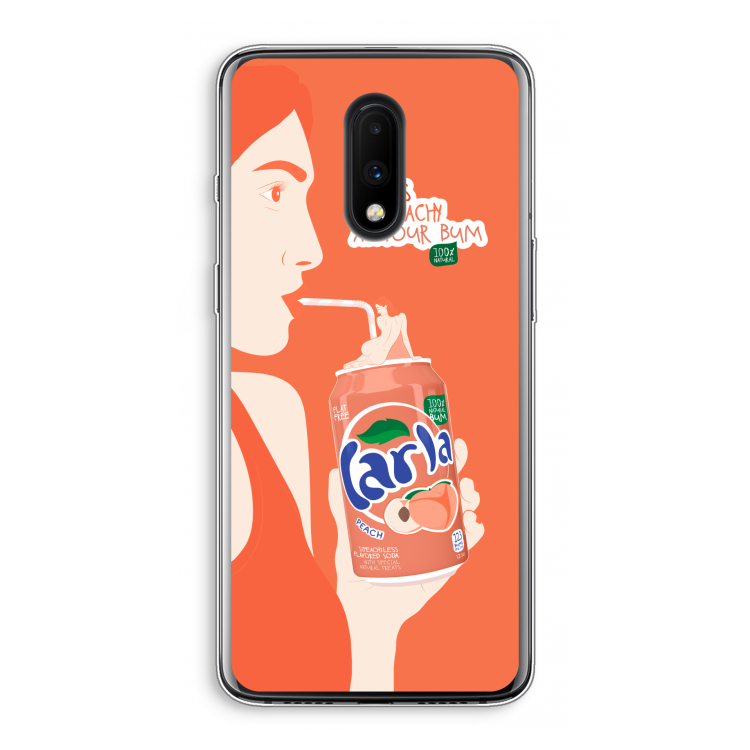 Peach please!: OnePlus 7 Transparant Hoesje