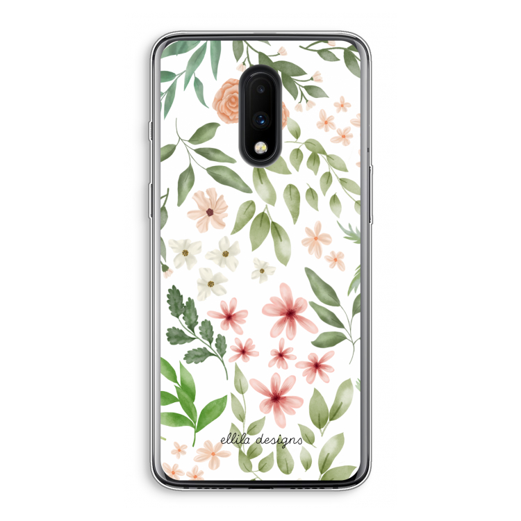 Botanical sweet flower heaven: OnePlus 7 Transparant Hoesje