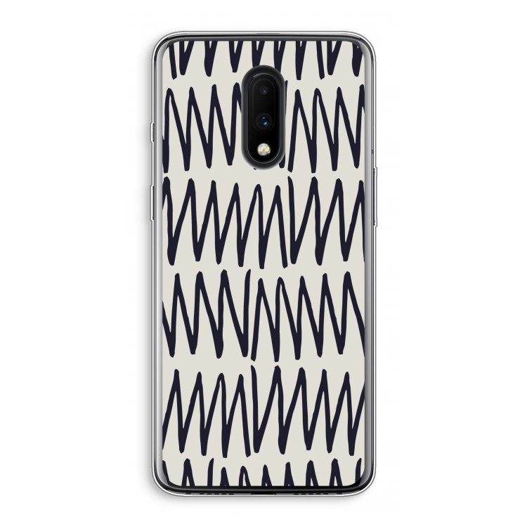 Marrakech Zigzag: OnePlus 7 Transparant Hoesje
