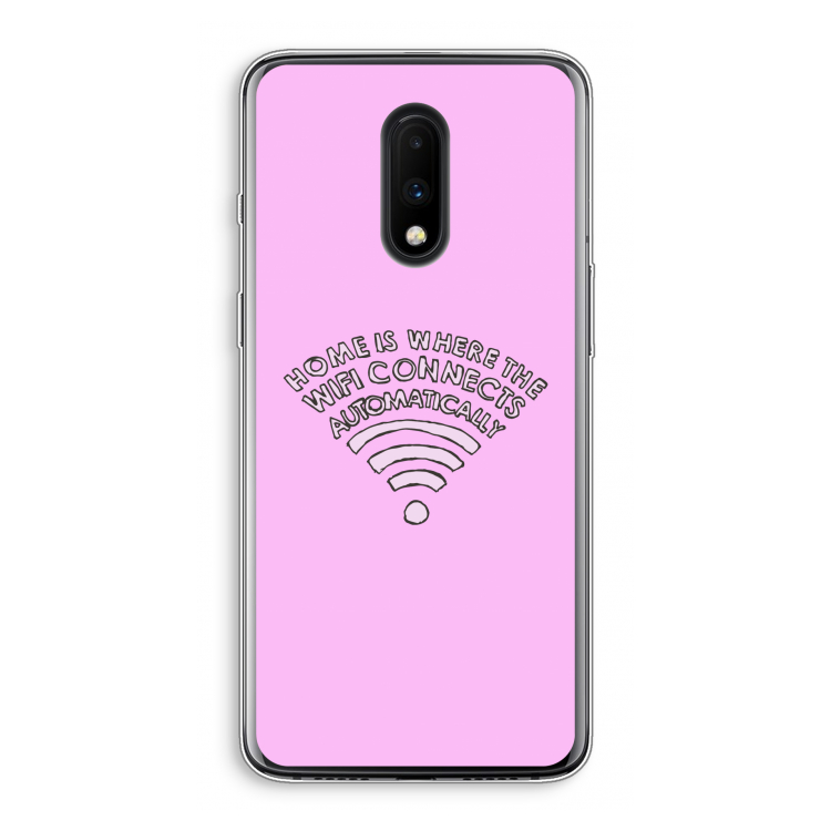 Home Is Where The Wifi Is: OnePlus 7 Transparant Hoesje