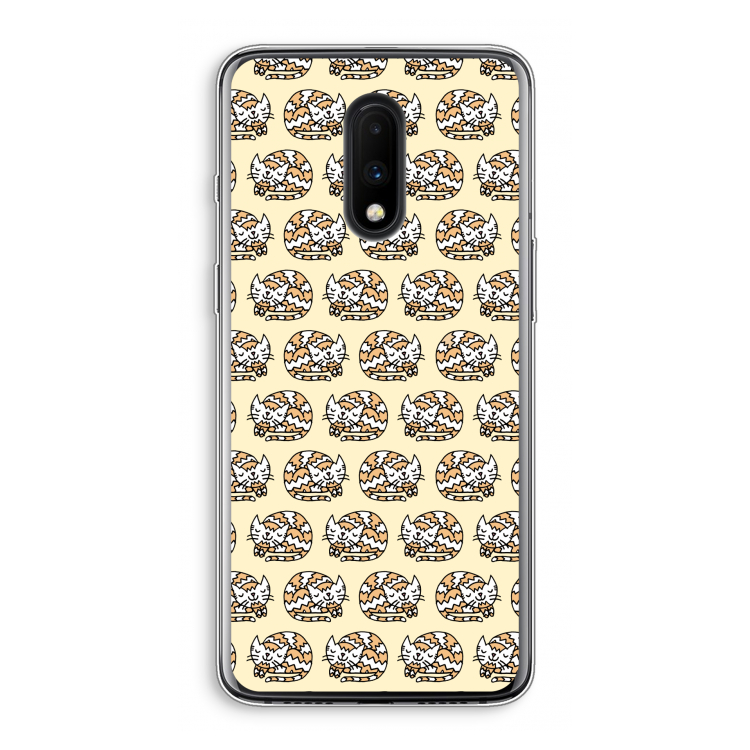 Slapende poes: OnePlus 7 Transparant Hoesje