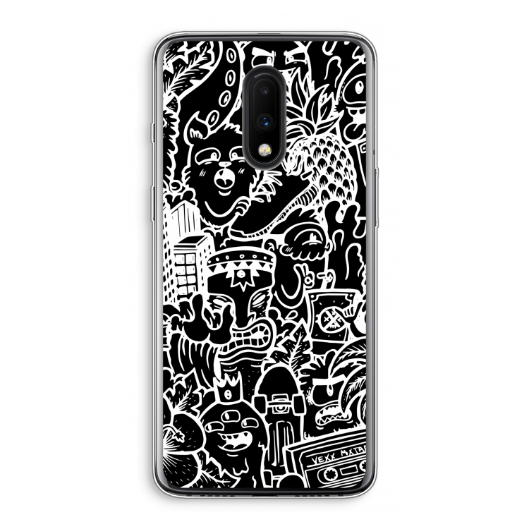 Vexx Black Mixtape: OnePlus 7 Transparant Hoesje
