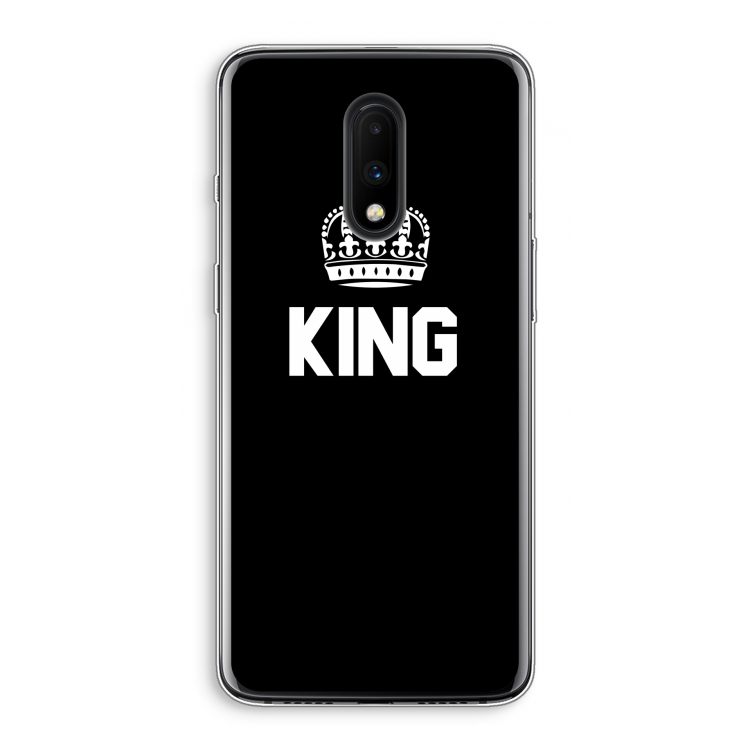 King zwart: OnePlus 7 Transparant Hoesje
