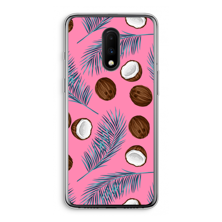 Kokosnoot roze: OnePlus 7 Transparant Hoesje
