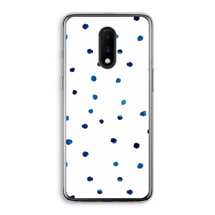 Blauwe stippen: OnePlus 7 Transparant Hoesje