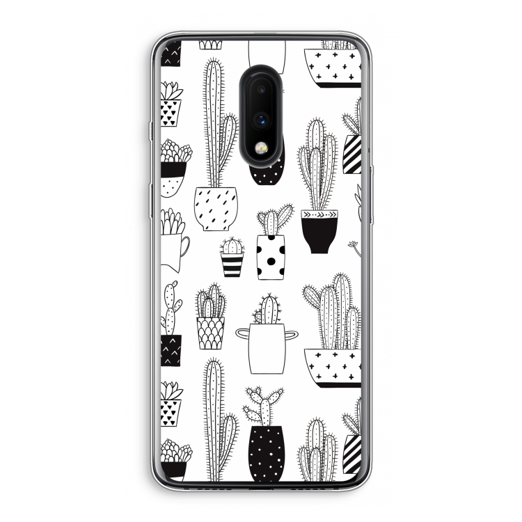 Cactusmotief: OnePlus 7 Transparant Hoesje