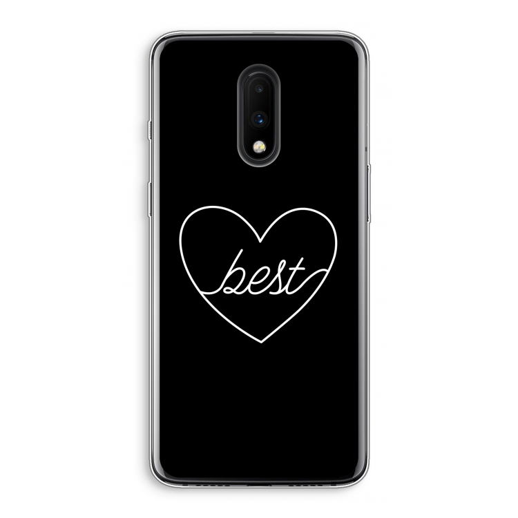 Best heart black: OnePlus 7 Transparant Hoesje