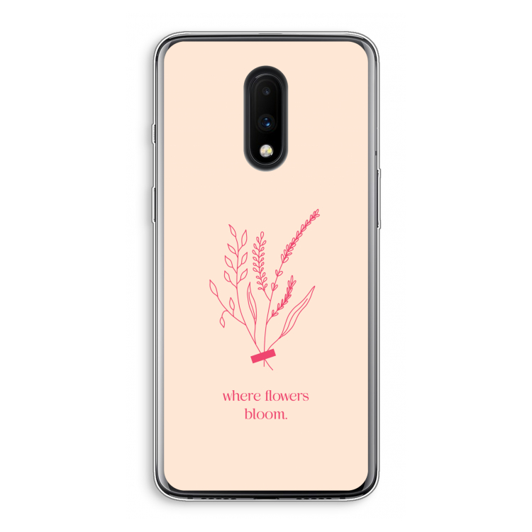 Where flowers bloom: OnePlus 7 Transparant Hoesje