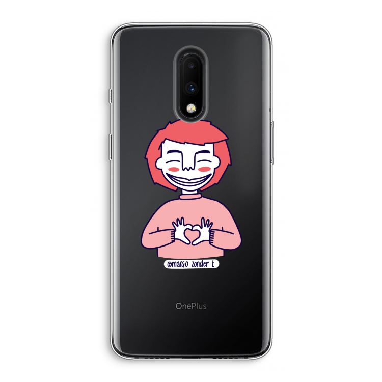 Hartje: OnePlus 7 Transparant Hoesje