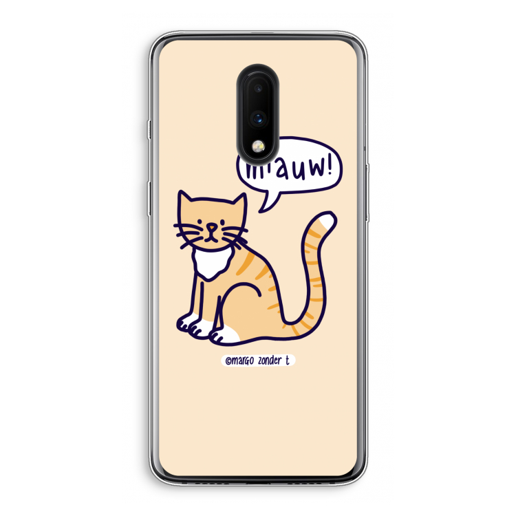 Miauw: OnePlus 7 Transparant Hoesje