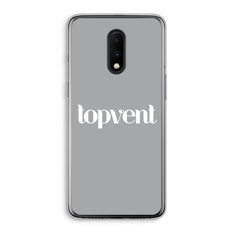 Topvent Grijs Wit: OnePlus 7 Transparant Hoesje