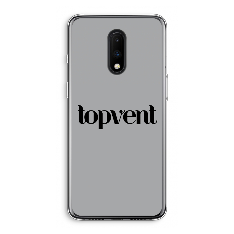 Topvent Grijs Zwart: OnePlus 7 Transparant Hoesje