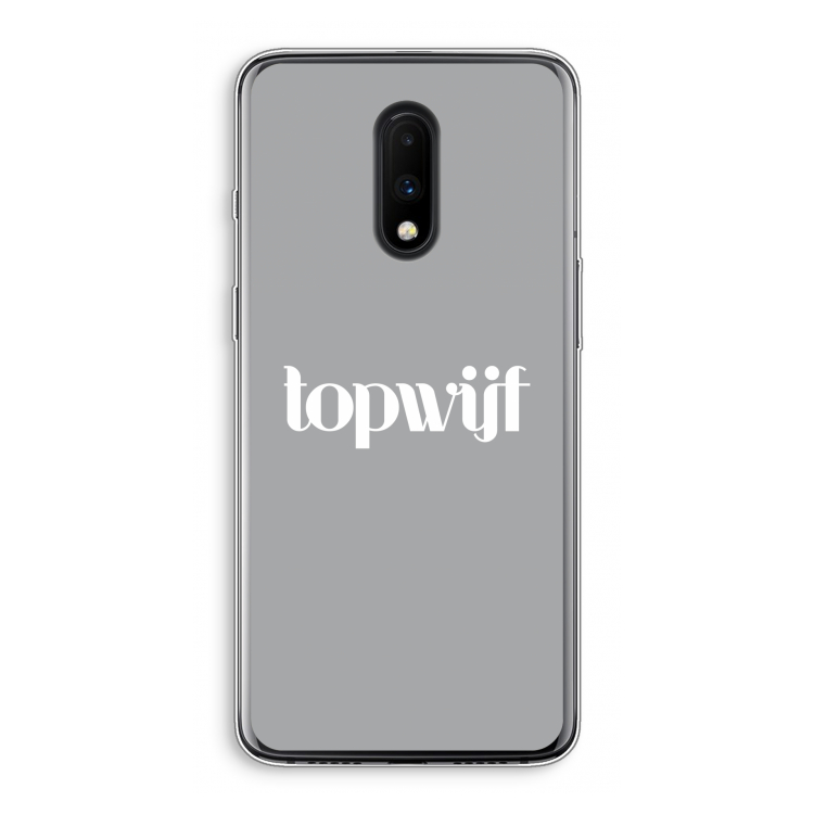 Topwijf Grijs Wit: OnePlus 7 Transparant Hoesje