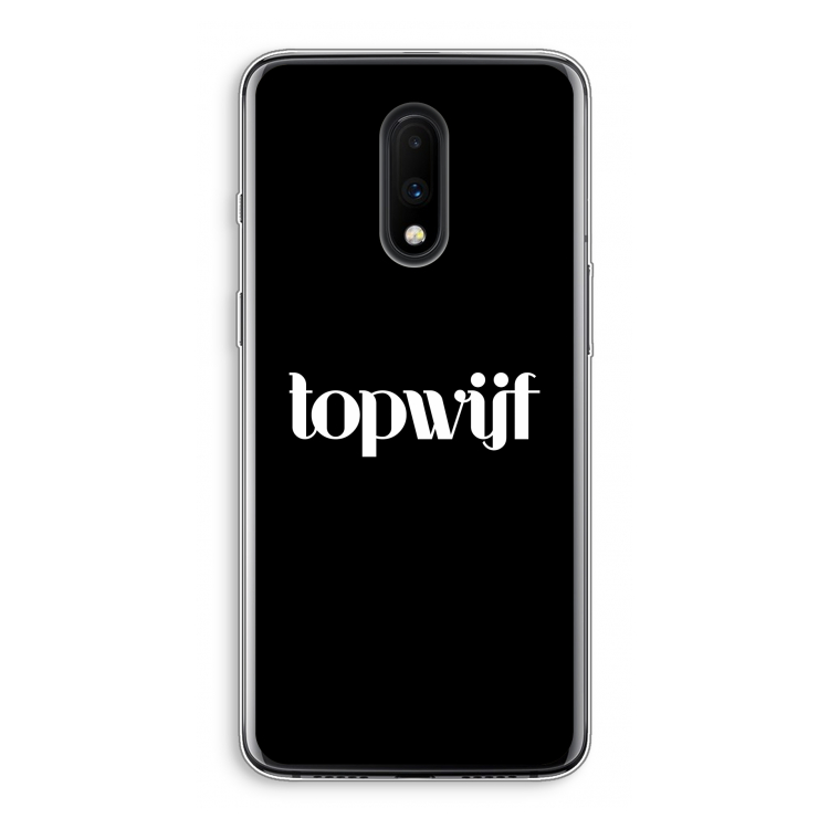 Topwijf Zwart: OnePlus 7 Transparant Hoesje