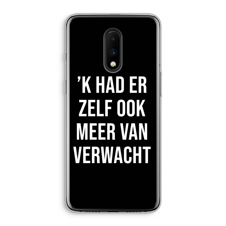 Meer verwacht - Zwart: OnePlus 7 Transparant Hoesje