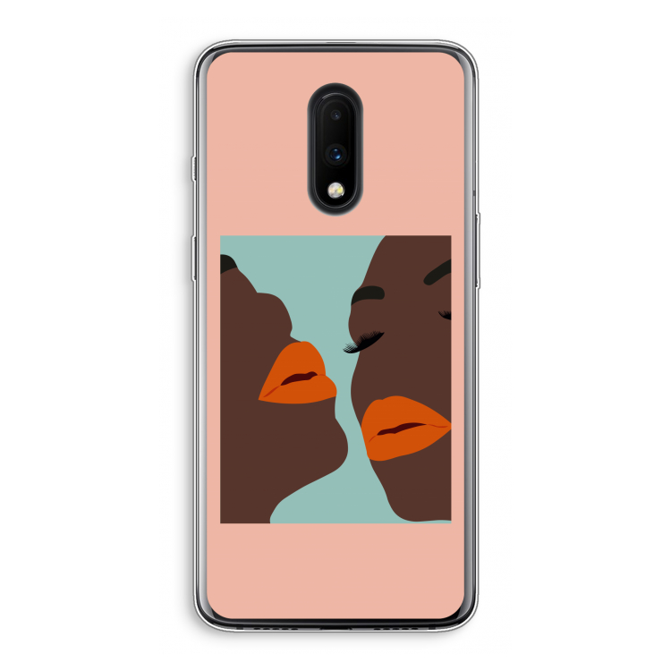 Orange lips: OnePlus 7 Transparant Hoesje