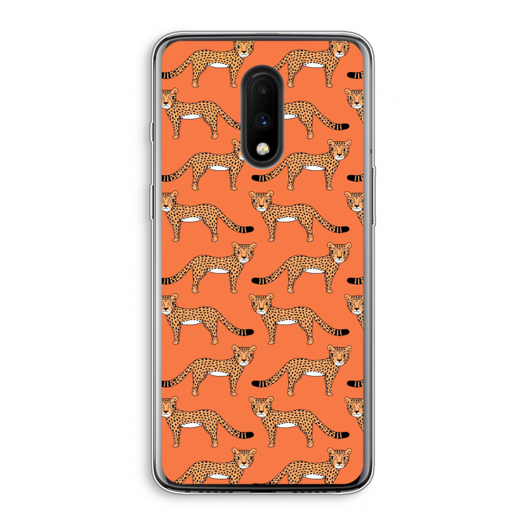 Cheetah: OnePlus 7 Transparant Hoesje