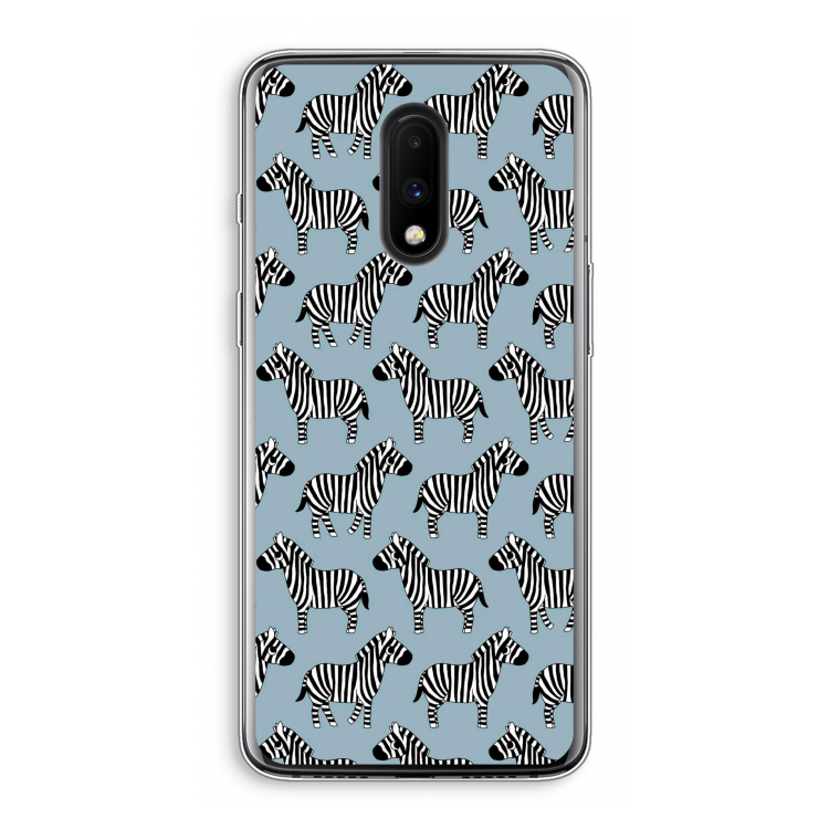 Zebra: OnePlus 7 Transparant Hoesje