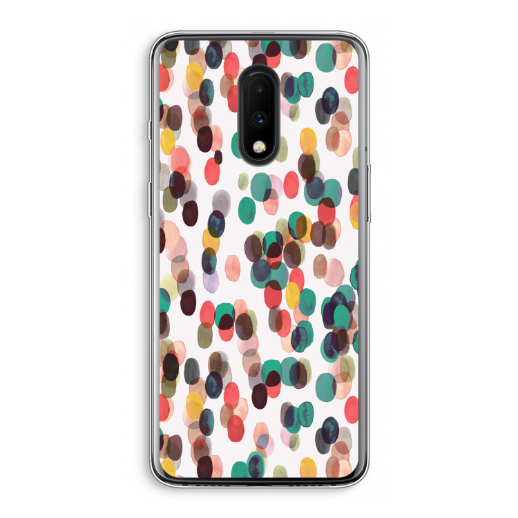 Tropical Dots: OnePlus 7 Transparant Hoesje